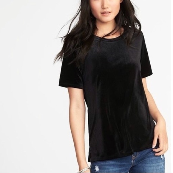 Old Navy Black Velvet T-Shirt - Picture 5 of 5